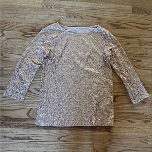 J. Crew Sparkling Rose Gold Sequin Top. Size Medium